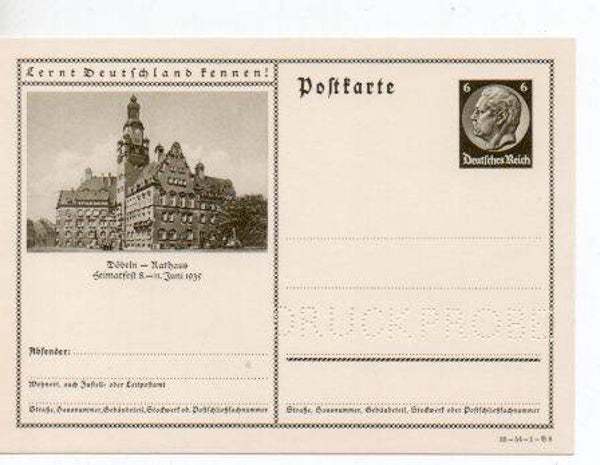 p96-Deutsches Reich Bildpostkarte P236/ 35-54-1-B8 Druckprobe *