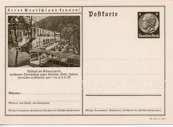 p97-Deutsches Reich Bildpostkarte P236/ 35-54-1-B9 Druckprobe *