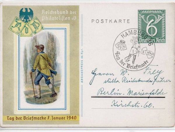 Deutsches Reich Ganzsache P289 mit SST gelaufen/ o