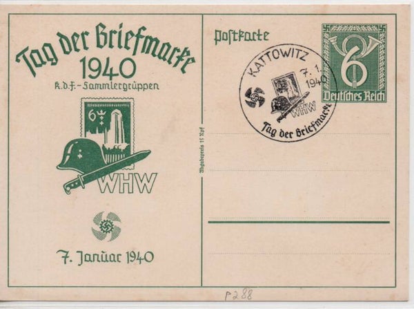 Deutsches Reich Ganzsache P288 mit SST gestempelt/ o