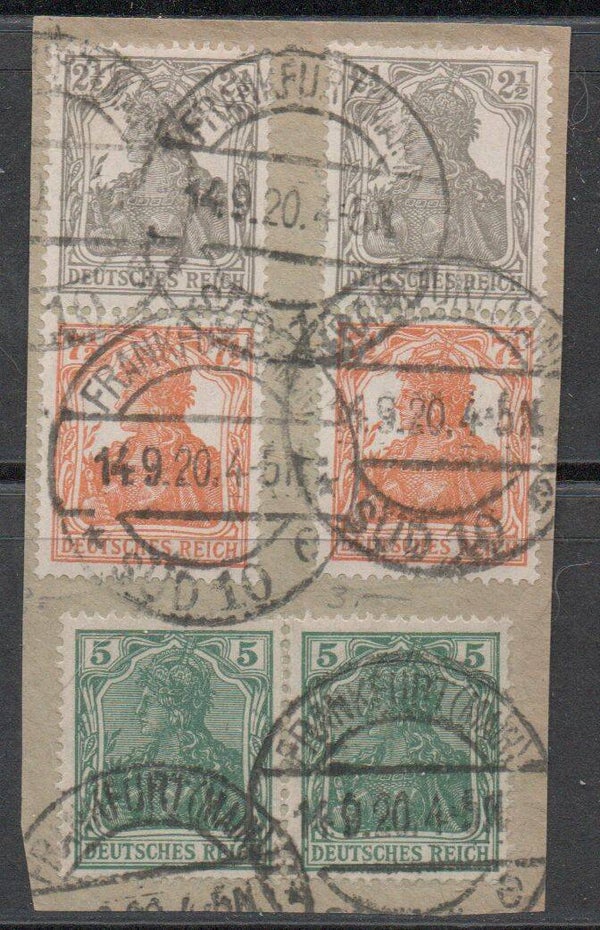 Deutsches Reich Zusammendruck S11a + ZuF auf Breifstück gestempelt/ o