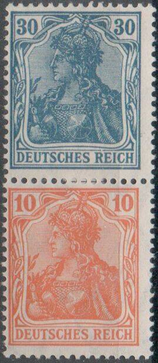 Deutsches Reich Zusammendruck S 17 ungebraucht/ *