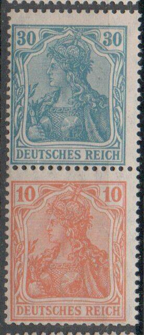 Deutsches Reich Zusammendruck S 17 ungebraucht/ *