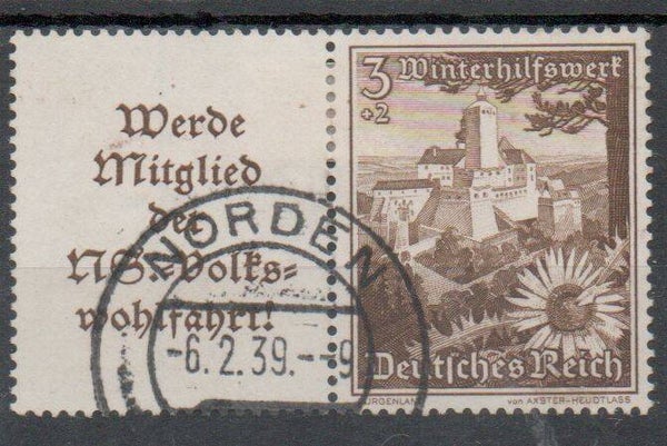 Deutsches Reich Zusammendruck W135 gestempelt/ o