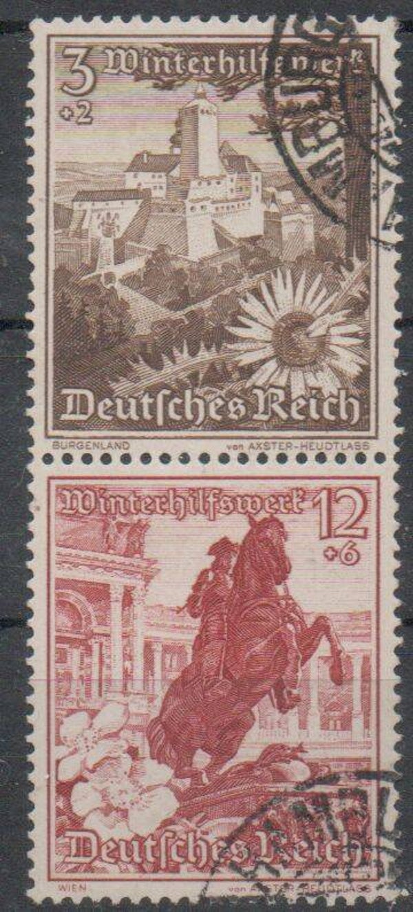 z349- Deutsches Reich Zusammendruck S251 gestempelt/ o