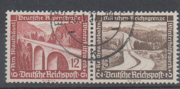 z352- Deutsches Reich Zusammendruck W117 gestempelt/ o