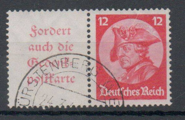 z357- Deutsches Reich Zusammendruck W45 gestempelt/ o
