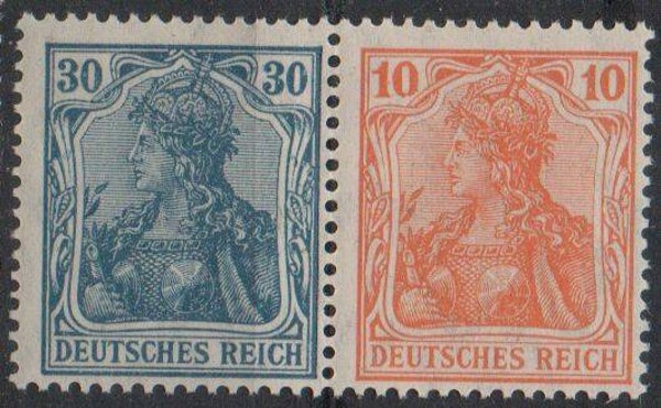z368- Deutsches Reich Zusammendruck W15 ungebraucht/ *