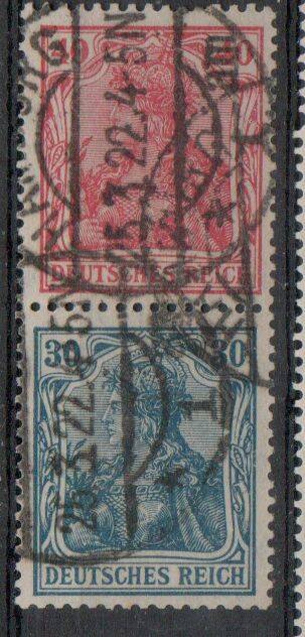 z372- Deutsches Reich Zusammendruck S21 gestempelt/ o