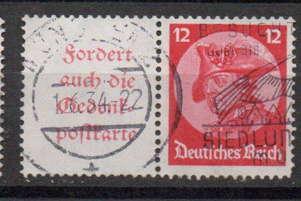 z398- Deutsches Reich Zusammendruck W 45 gestempelt/ o