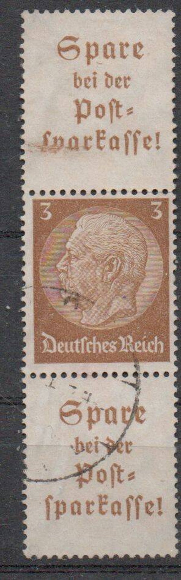 Deutsches Reich Zusammendruck Nr. S176 mit PF II gestempelt/ o