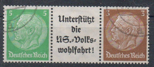 Deutsches Reich Zusammendruck Nr. W74 gestempelt/ o