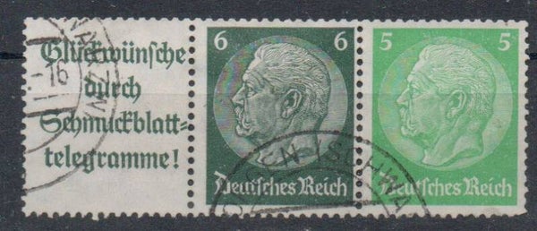 Deutsches Reich Zusammendruck Nr. W82 gestempelt/ o