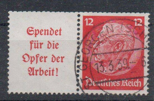 Deutsches Reich Zusammendruck Nr. W61 gestempelt/ o