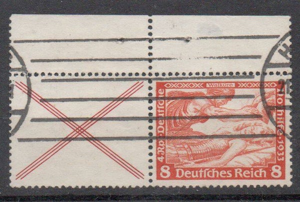 Deutsches Reich Zusammendruck Nr. W51 gestempelt/ o