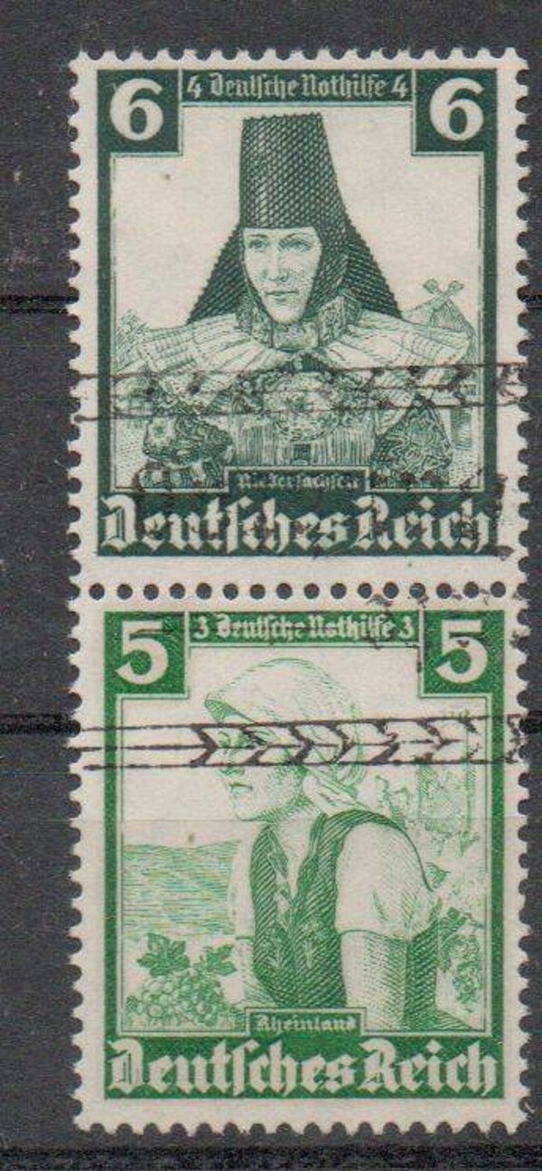 Deutsches Reich Zusammendruck Nr. S233 gestempelt/ o