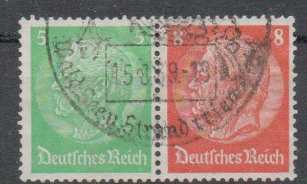 Deutsches Reich Zusammendruck Nr. W70 gestempelt/ o