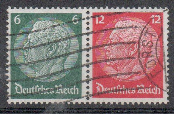Deutsches Reich Zusammendruck Nr. W62 gestempelt/ o