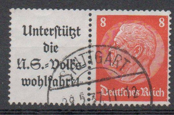 Deutsches Reich Zusammendruck Nr. W63 gestempelt/ o