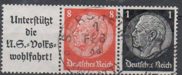 Deutsches Reich Zusammendruck Nr. W65 gestempelt/ o