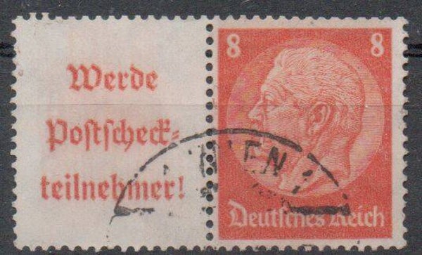 Deutsches Reich Zusammendruck Nr. W87 gestempelt/ o