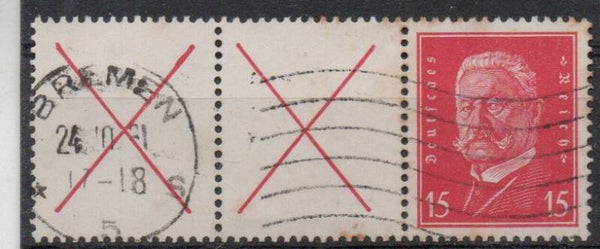 Deutsches Reich Zusammendruck Nr. W30.2 gestempelt/ o