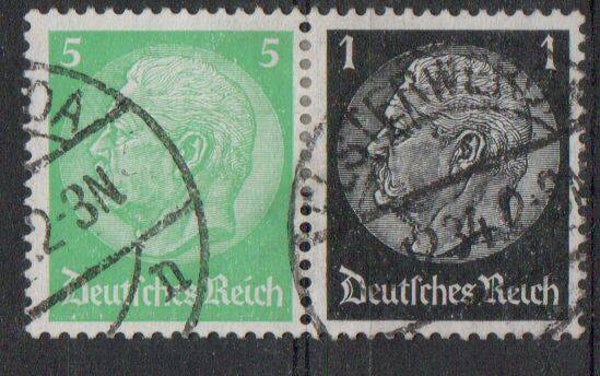 Deutsches Reich Zusammendruck Nr. W59 gestempelt/ o