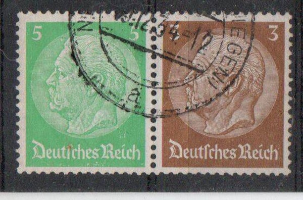 Deutsches Reich Zusammendruck Nr. W60 gestempelt/ o