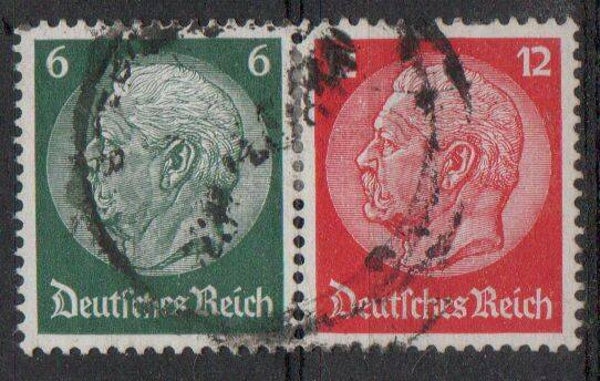 Deutsches Reich Zusammendruck Nr. W62 gestempelt/ o