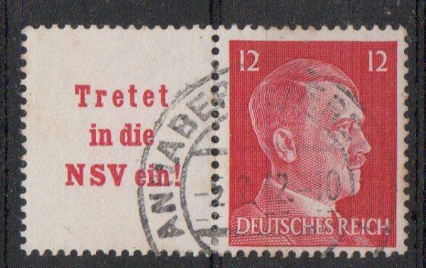 Deutsches Reich Zusammendruck Nr. W157 gestempelt/ o