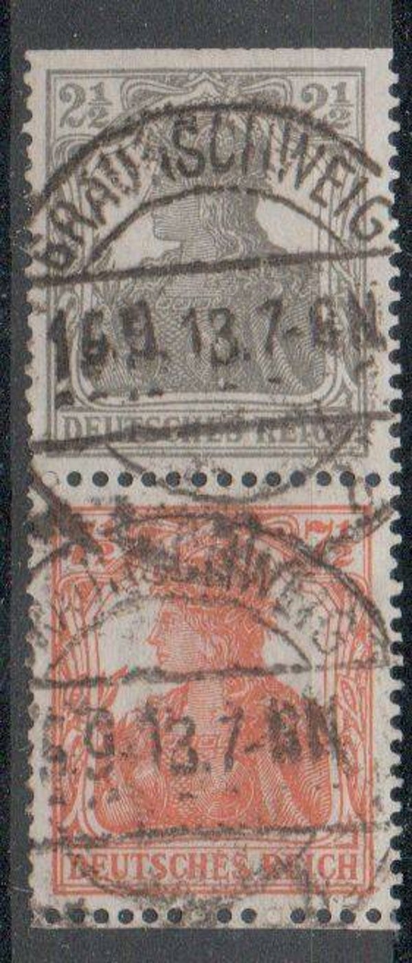 Deutsches Reich Zusammendruck Nr. S11b gestempelt/ o