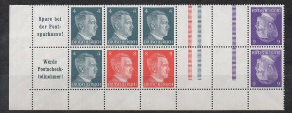 Deutsches Reich Zusammendruck H- Blatt 119 +KZ39 & KZ40 postfrisch/ **