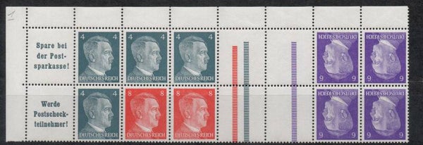 Deutsches Reich Zusammendruck H- Blatt 119 +KZ39 & KZ40 postfrisch/ **