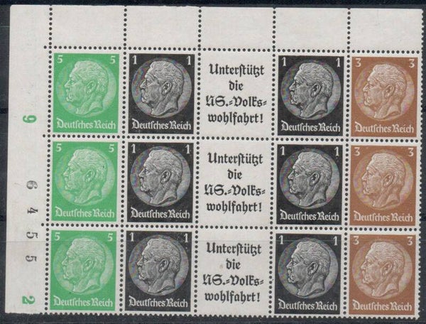 Deutsches Reich Zusammendruck EG Streifen 2 postfrisch/ **