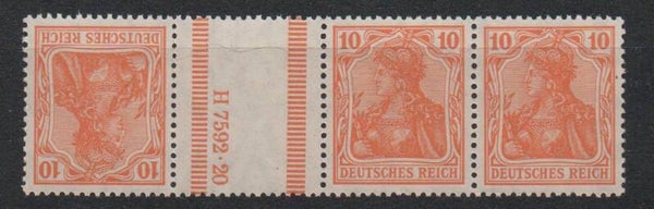 Deutsches Reich Zusammendruck Nr. KZ1 + 141 postfrisch/ **