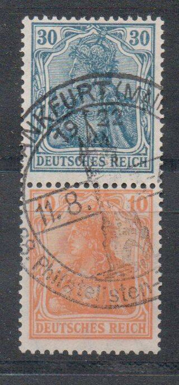 Deutsches Reich Zusammendruck Nr. S17 gestempelt/ o