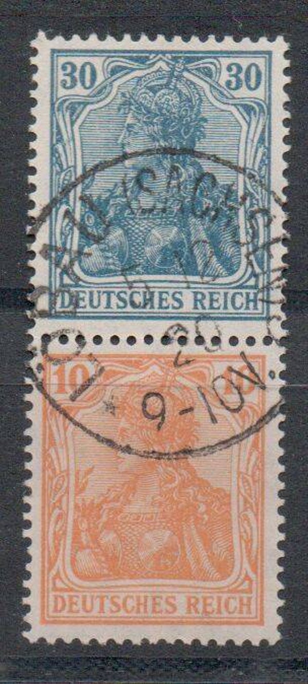 Deutsches Reich Zusammendruck Nr. S17 gestempelt/ o