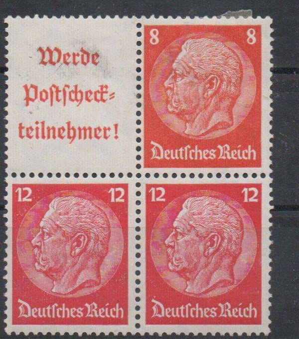 z85/ Deutsches Reich Zusammendruck S 203/ S 201 oder W87 */*/*