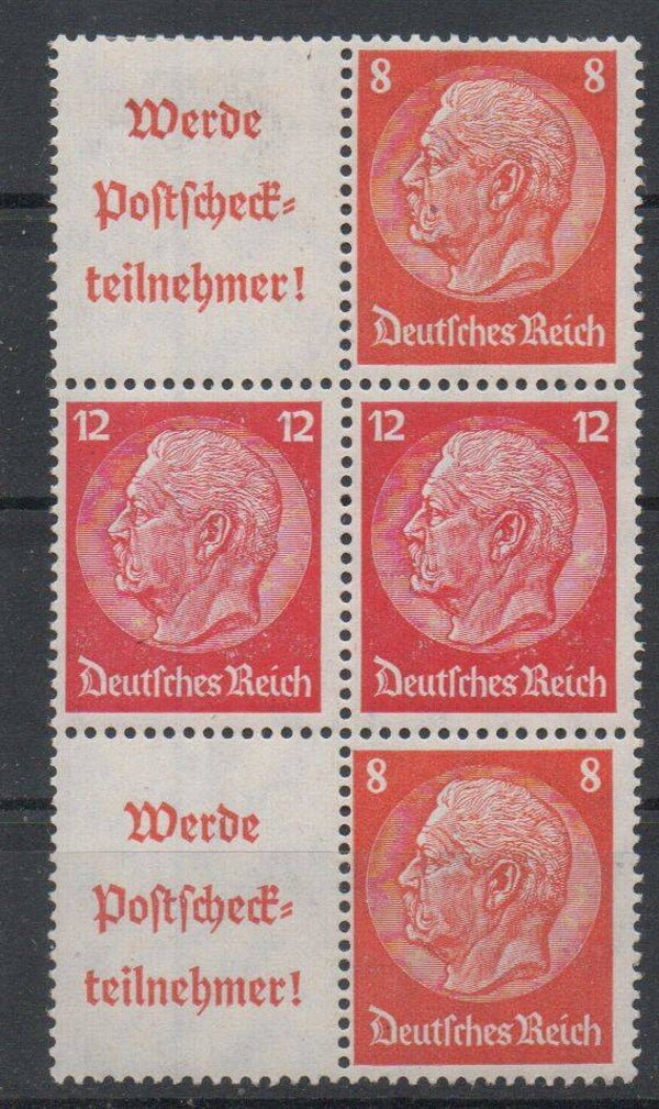 z86/ Deutsches Reich Zusammendruck S 204/ S 202 oder W87 / W87 */*/*/**