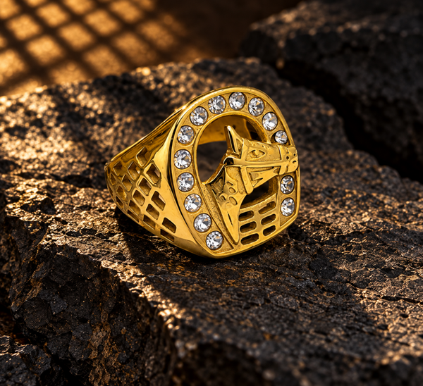 Anillo Herradura con Caballo y Circonitas