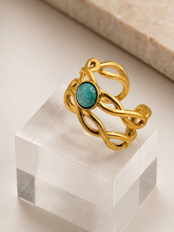 Anillo ajustable con Piedra Turquesa.
