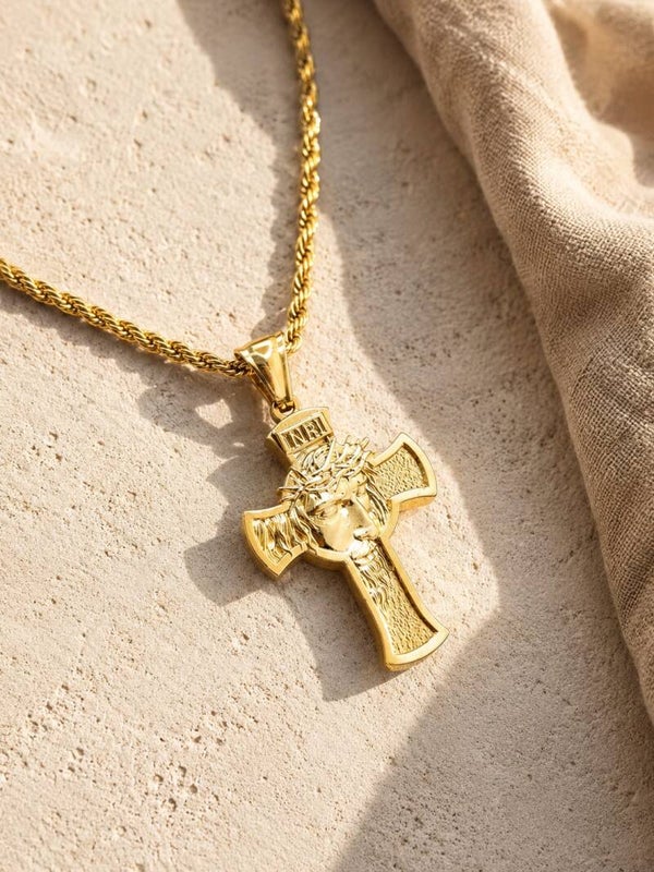 Collar Cruz Inri rostro de Jesús