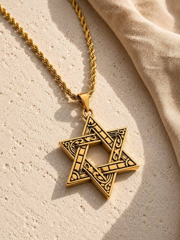 Colgante Estrella de David con cadena