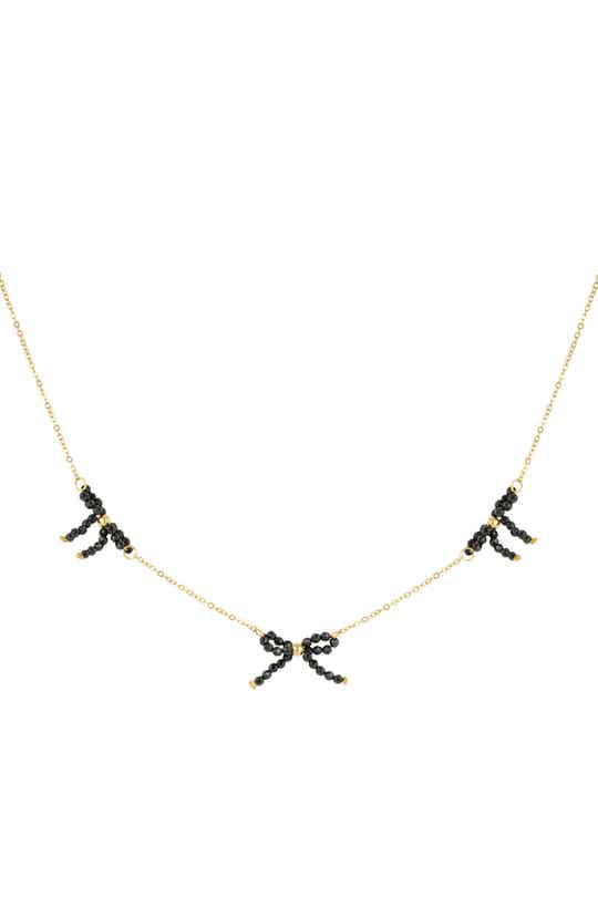 Beaded bows necklace - gold