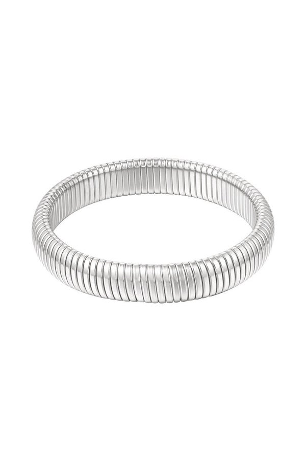 Ribbed bracelet - silver