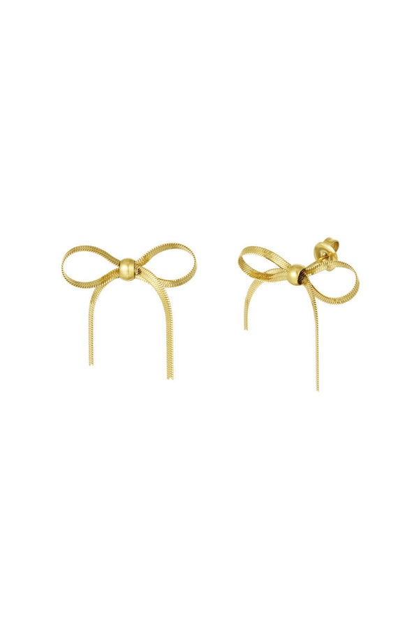 Sweet bow earrings - gold