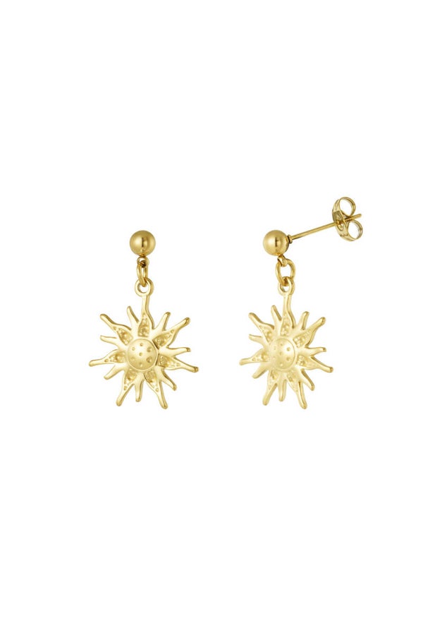 Golden rays earrings - gold