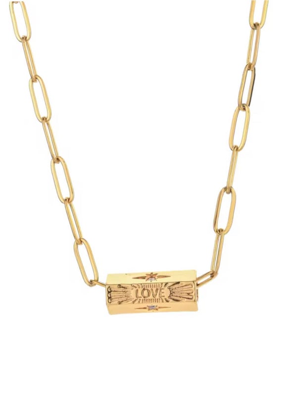 Love charm necklace - gold