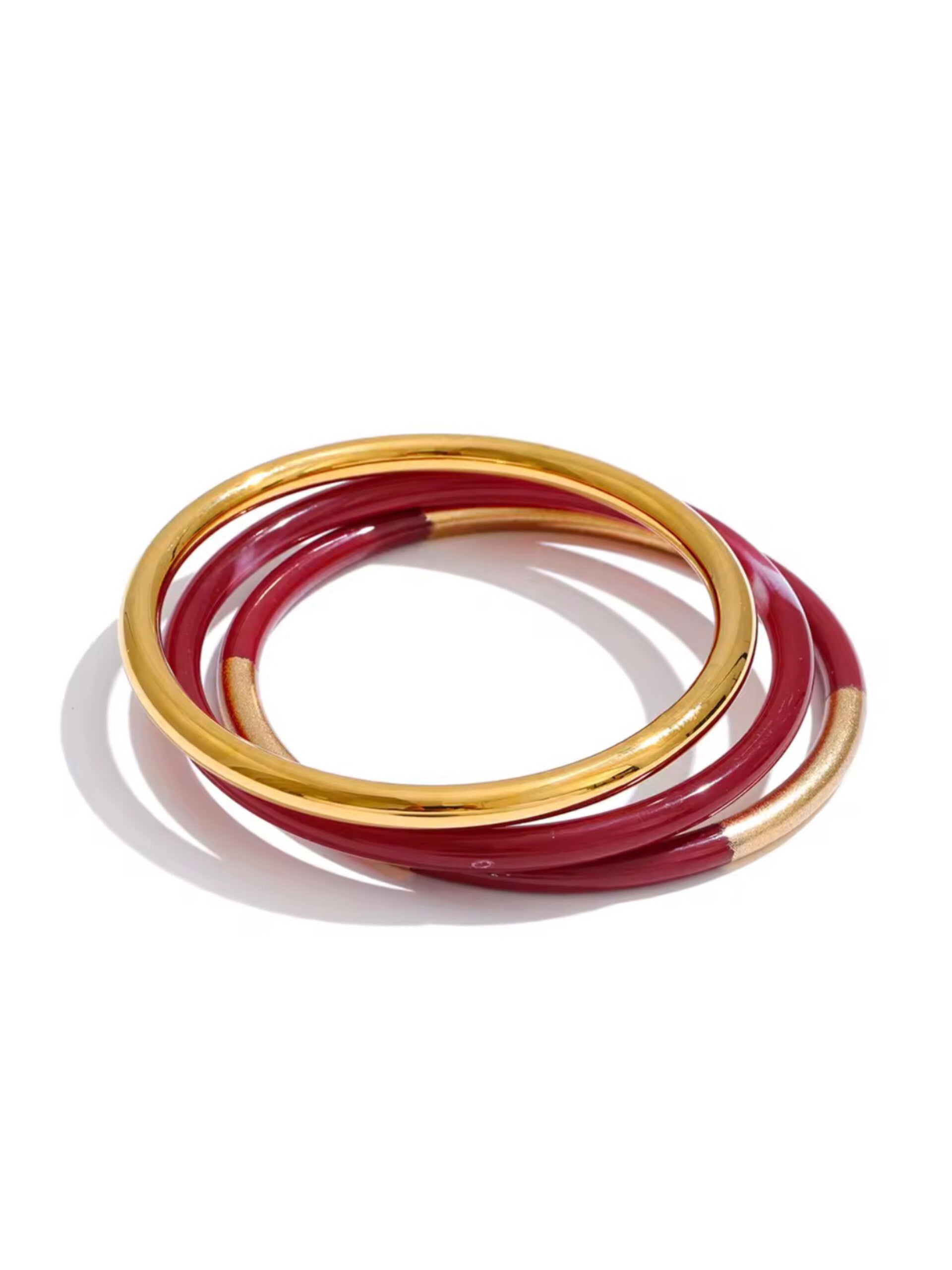 Loop bangle bracelet - red