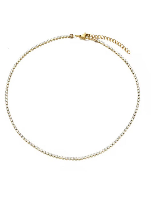 Tennis necklace - gold